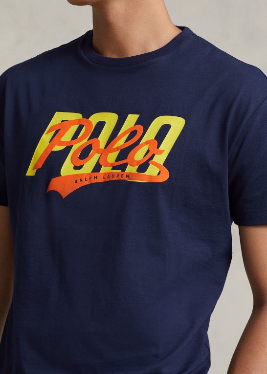 krydstogtflåde Mænd Ralph Lauren klassisk pasform stablet-logo jersey t-shirt Z426B1057
