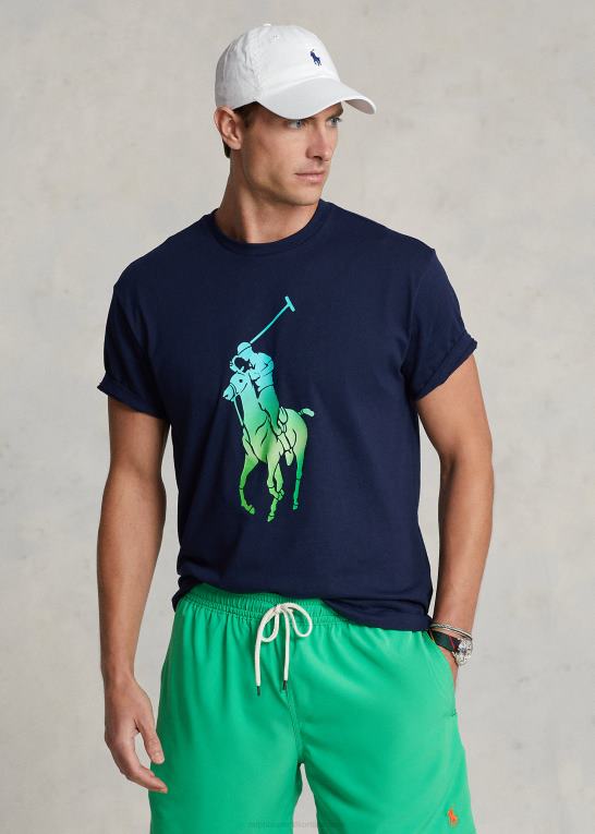 krydstogtflåde Mænd Ralph Lauren klassisk pasform stor ponyjersey t-shirt Z426B1136