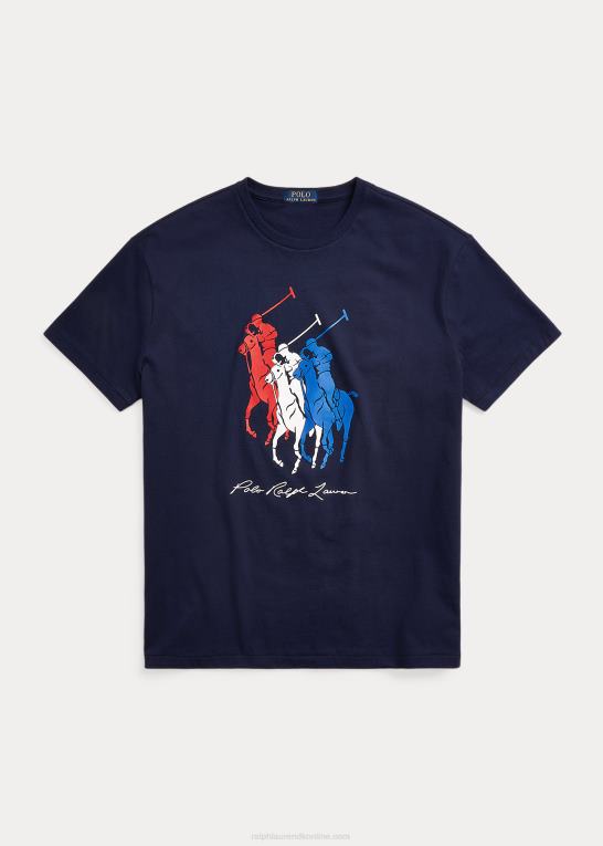 krydstogtflåde Mænd Ralph Lauren klassisk pasform stor ponyjersey t-shirt Z426B348
