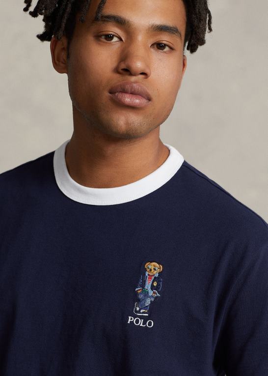 krydstogtflåderegatta Mænd Ralph Lauren skræddersyet t-shirt i polobjørnejersey i slim fit Z426B323