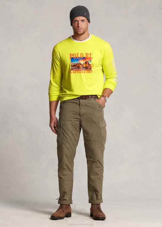 laser gul Mænd Ralph Lauren jersey grafisk t-shirt Z426B1400