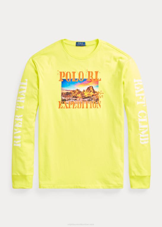 laser gul Mænd Ralph Lauren klassisk pasform jersey grafisk t-shirt Z426B145