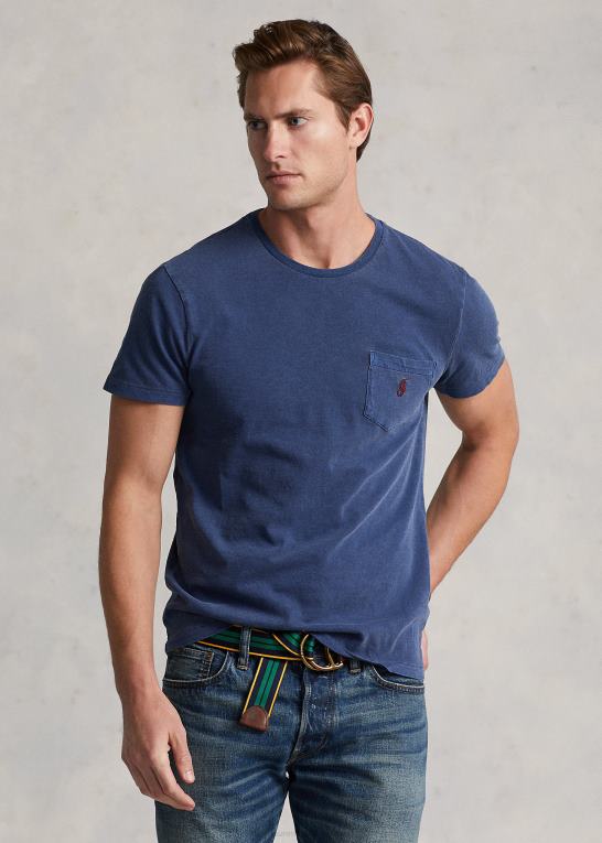 let marine Mænd Ralph Lauren brugerdefineret slim fit jersey lomme t-shirt Z426B313