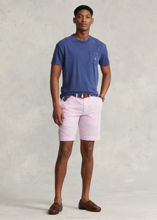 let marine Mænd Ralph Lauren klassisk pasform bomuld-linned lomme t-shirt Z426B371