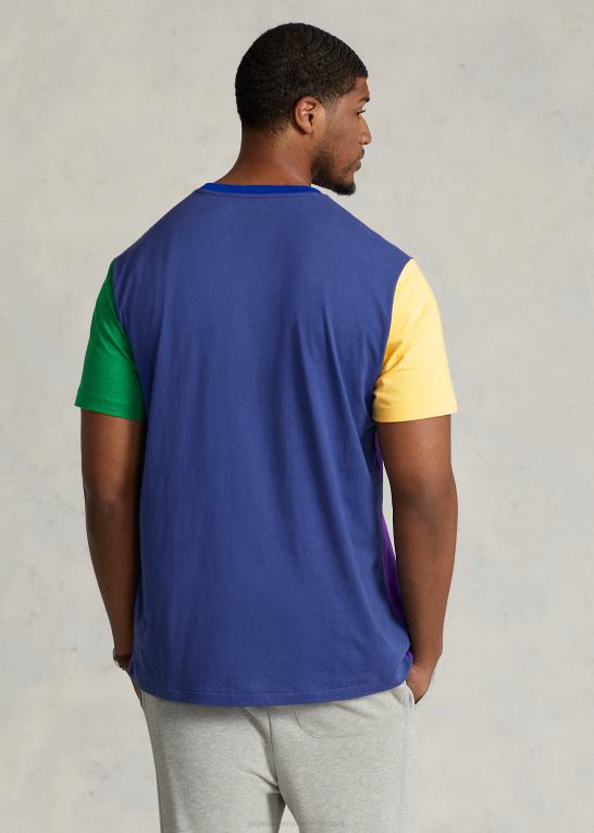 lilla multi Mænd Ralph Lauren farveblokeret jersey t-shirt Z426B1527