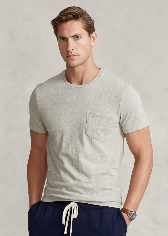 loftlyng Mænd Ralph Lauren brugerdefineret slim fit jersey lomme t-shirt Z426B346