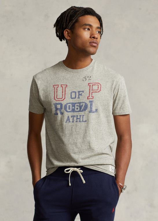 loftlyng Mænd Ralph Lauren klassisk pasform jersey grafisk t-shirt Z426B226