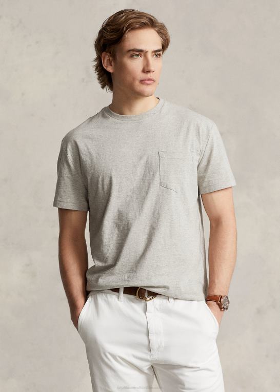 loftlyng Mænd Ralph Lauren klassisk pasform jersey lomme t-shirt Z426B943