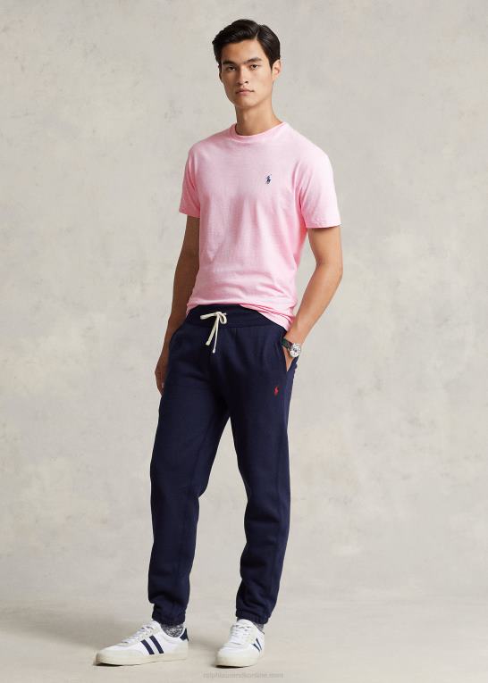 lyserød lyng Mænd Ralph Lauren jersey t-shirt med rund hals - alle passer Z426B161