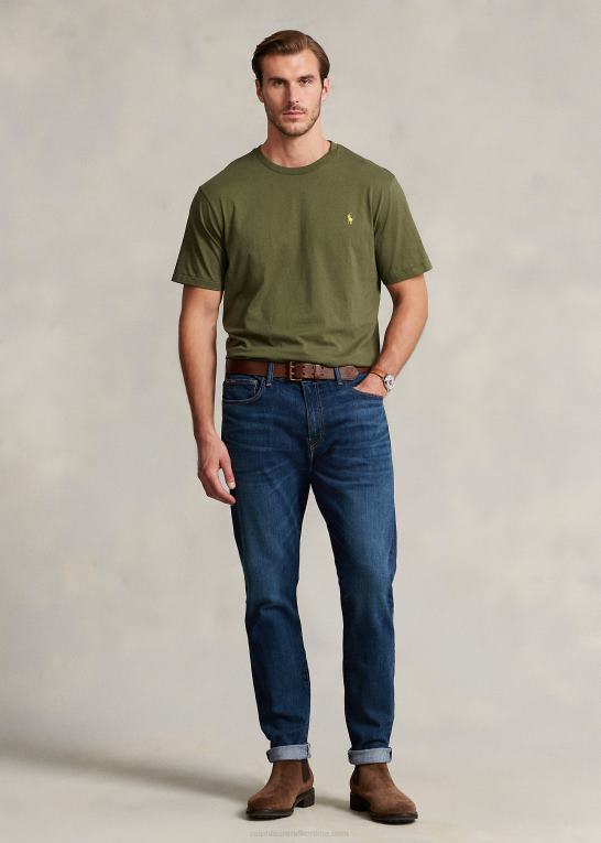 mørk salvie Mænd Ralph Lauren jersey t-shirt med rund hals Z426B8711