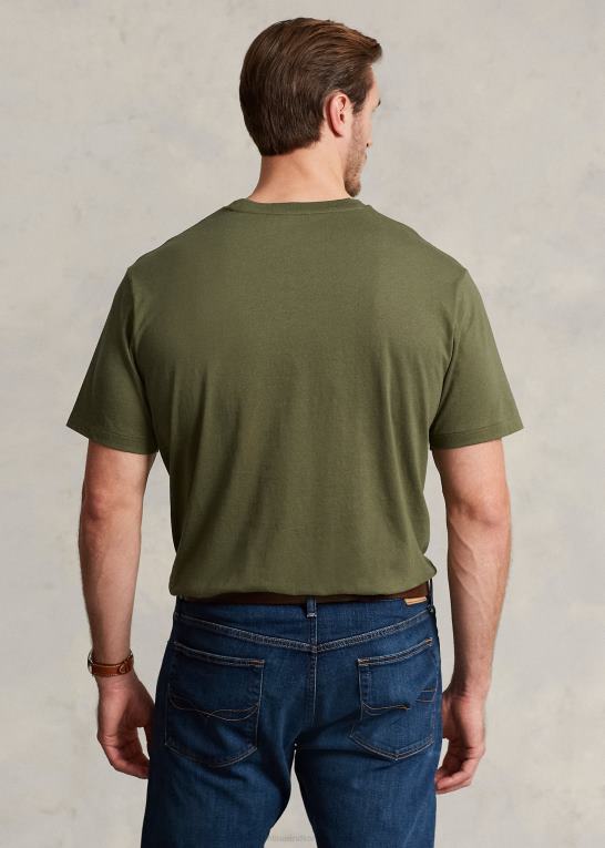 mørk salvie Mænd Ralph Lauren jersey t-shirt med rund hals Z426B8711