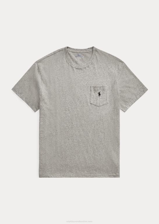 mørk vintage lyng Mænd Ralph Lauren jersey lomme t-shirt - alle passer Z426B250