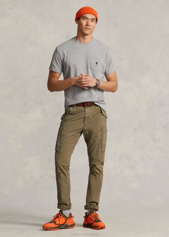 mørk vintage lyng Mænd Ralph Lauren jersey lomme t-shirt - alle passer Z426B250