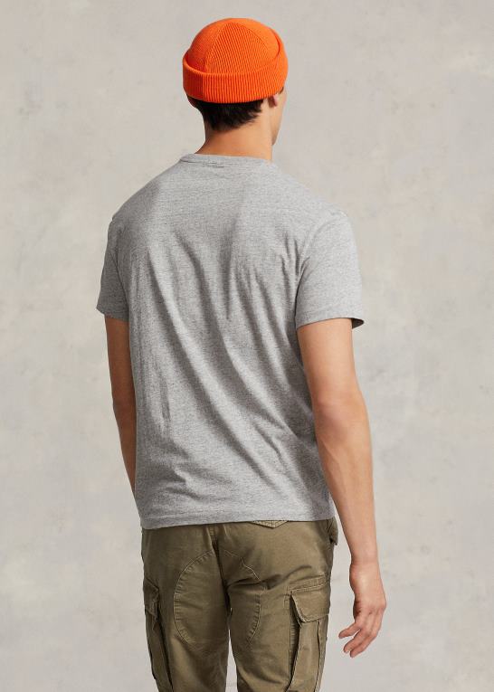 mørk vintage lyng Mænd Ralph Lauren jersey lomme t-shirt - alle passer Z426B250