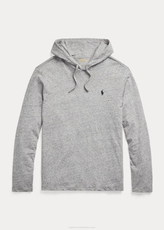 mørk vintage lyng Mænd Ralph Lauren jersey t-shirt med hætte Z426B306