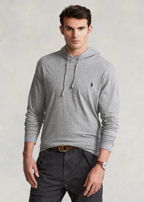 mørk vintage lyng Mænd Ralph Lauren jersey t-shirt med hætte Z426B8401