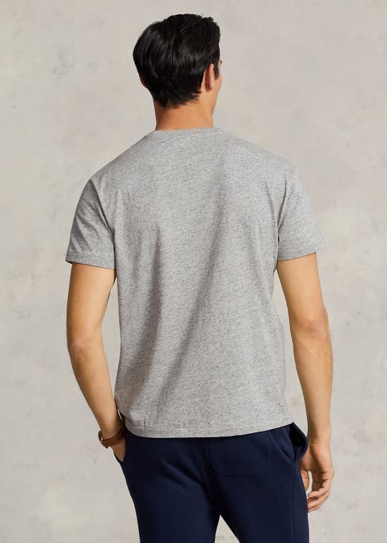 mørk vintage lyng Mænd Ralph Lauren jersey t-shirt med rund hals - alle passer Z426B159