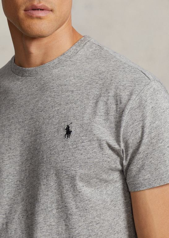 mørk vintage lyng Mænd Ralph Lauren jersey t-shirt med rund hals - alle passer Z426B159