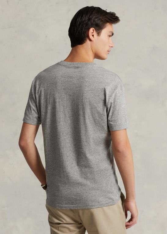 mørk vintage lyng Mænd Ralph Lauren klassisk pasform jersey t-shirt med v-hals Z426B206