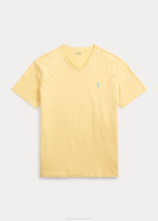 majs gul Mænd Ralph Lauren klassisk pasform jersey t-shirt med v-hals Z426B211