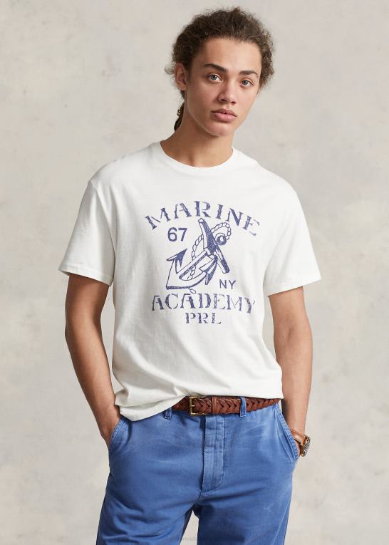 nevis Mænd Ralph Lauren klassisk pasform grafisk jersey t-shirt Z426B443