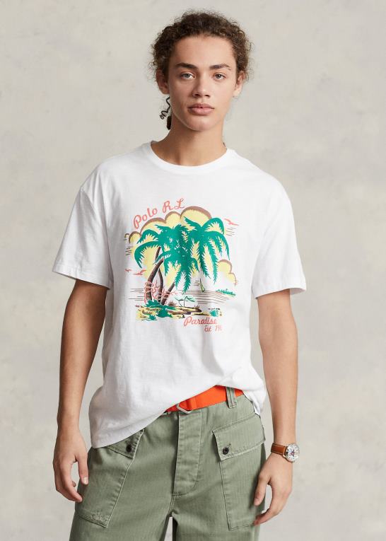 nevis Mænd Ralph Lauren klassisk pasform jersey grafisk t-shirt Z426B265