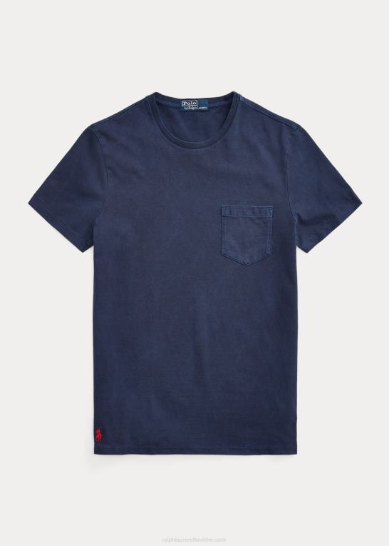 newport flåde Mænd Ralph Lauren brugerdefineret slim fit jersey lomme t-shirt Z426B344