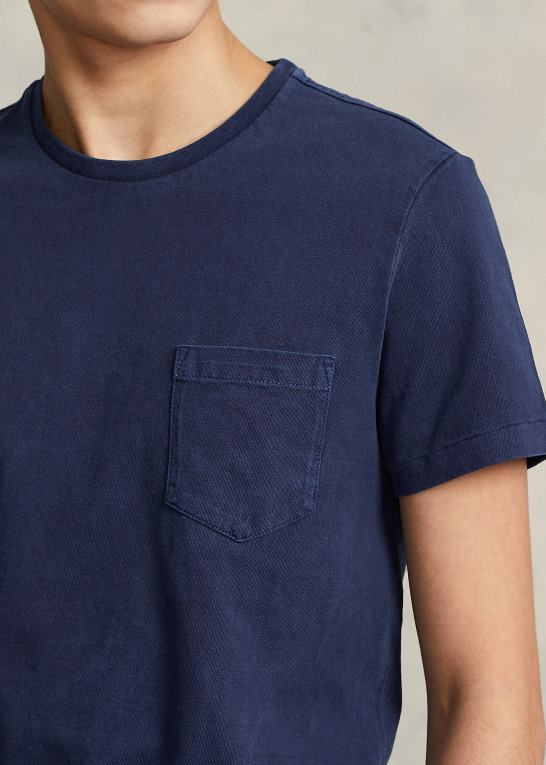 newport flåde Mænd Ralph Lauren brugerdefineret slim fit jersey lomme t-shirt Z426B344