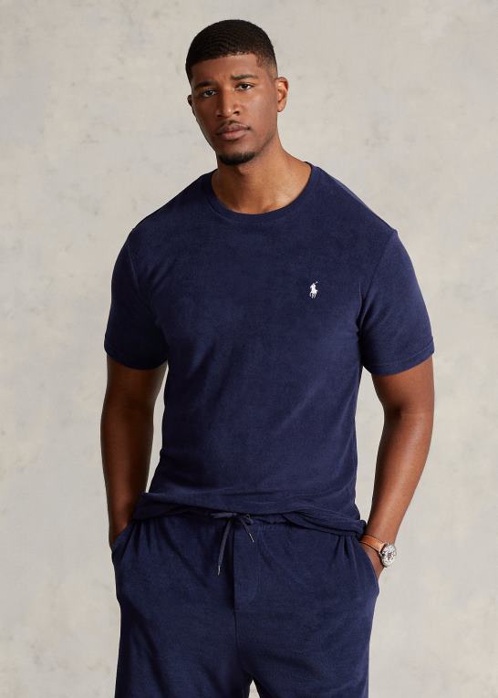 newport flåde Mænd Ralph Lauren frotté t-shirt med rund hals Z426B1410