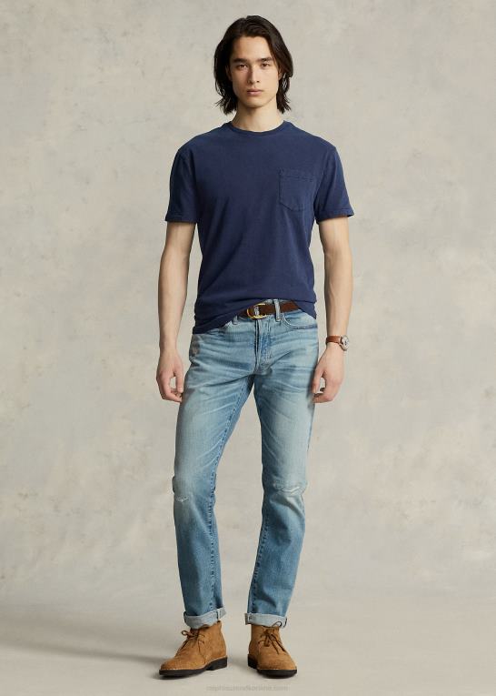 newport flåde Mænd Ralph Lauren klassisk pasform jersey lomme t-shirt Z426B940