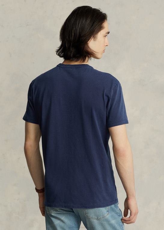 newport flåde Mænd Ralph Lauren klassisk pasform jersey lomme t-shirt Z426B940