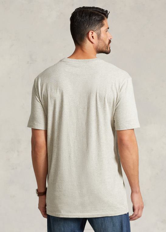 ny grå lyng Mænd Ralph Lauren jersey lomme t-shirt Z426B1850
