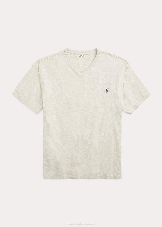 ny grå lyng Mænd Ralph Lauren jersey t-shirt med v-hals Z426B1844