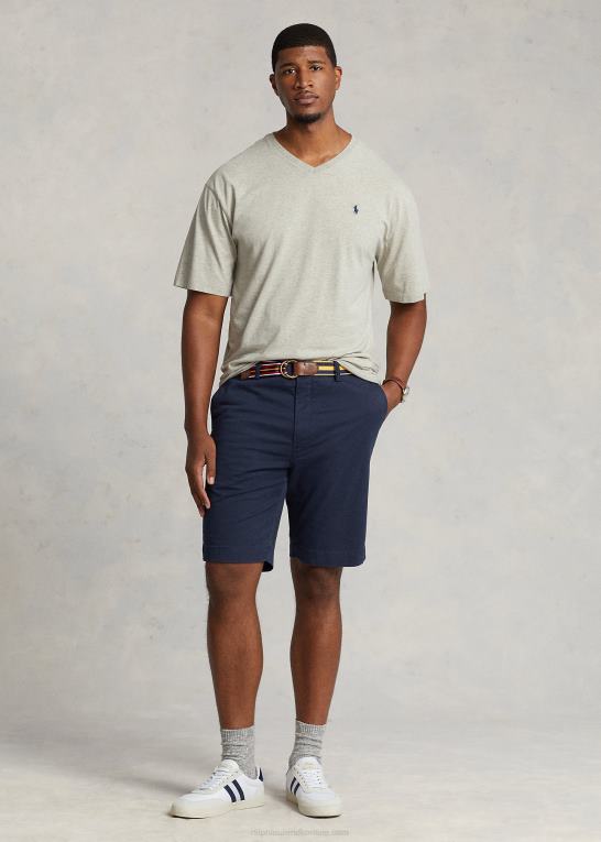 ny grå lyng Mænd Ralph Lauren jersey t-shirt med v-hals Z426B1844