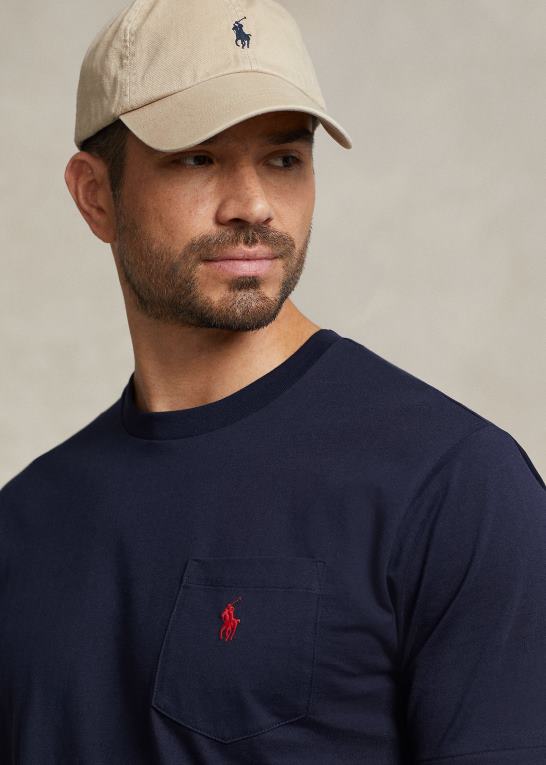 nyt blæk Mænd Ralph Lauren jersey lomme t-shirt Z426B1853