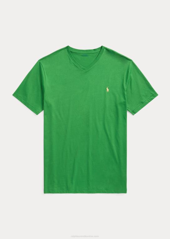 optisk grøn Mænd Ralph Lauren jersey t-shirt med v-hals Z426B1848