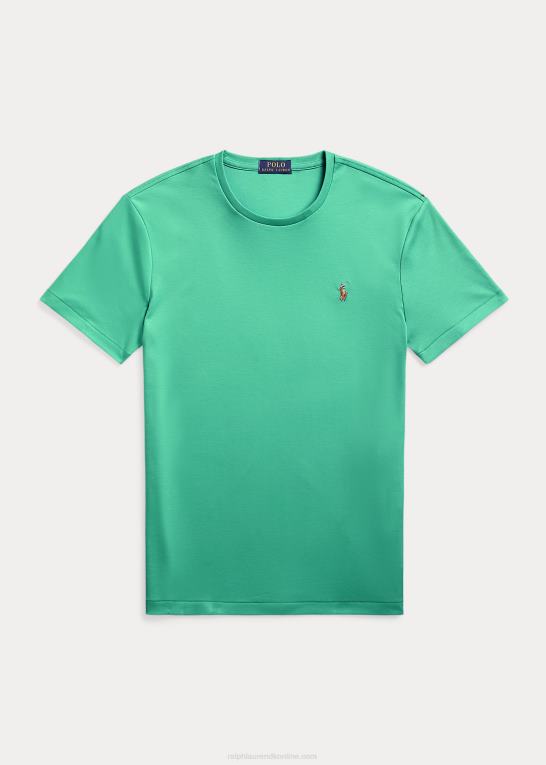 optisk grøn Mænd Ralph Lauren klassisk pasform blød bomulds t-shirt med rund hals Z426B1276