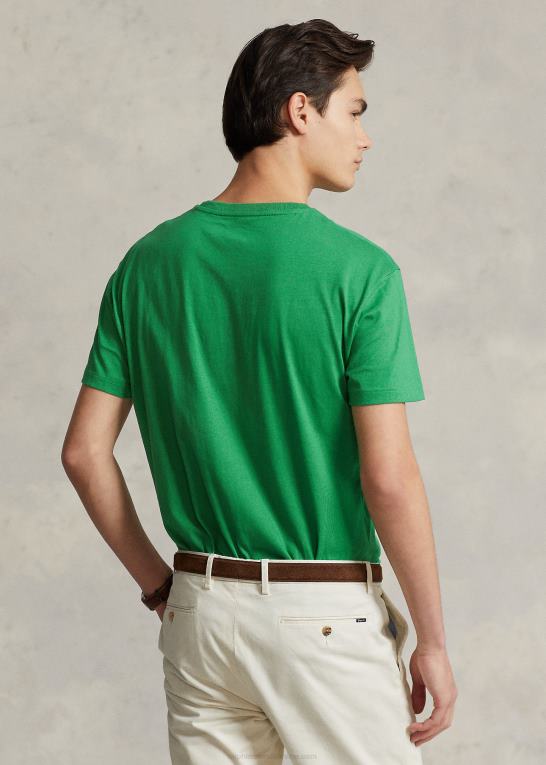 optisk grøn Mænd Ralph Lauren klassisk pasform jersey t-shirt med v-hals Z426B212