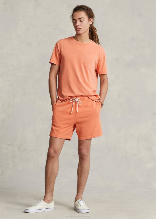 orange Mænd Ralph Lauren klassisk pasform jersey lomme t-shirt Z426B421