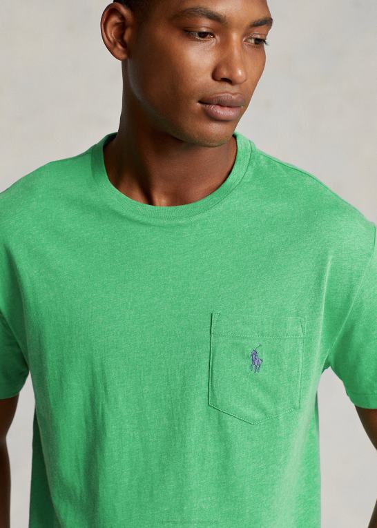 palmegrøn lyng Mænd Ralph Lauren jersey lomme t-shirt - alle passer Z426B242