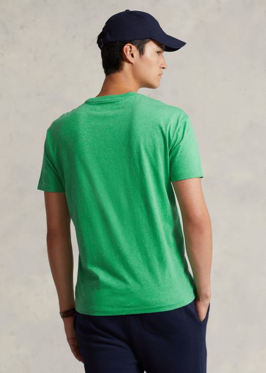 palmegrøn lyng Mænd Ralph Lauren jersey t-shirt med rund hals - alle passer Z426B168