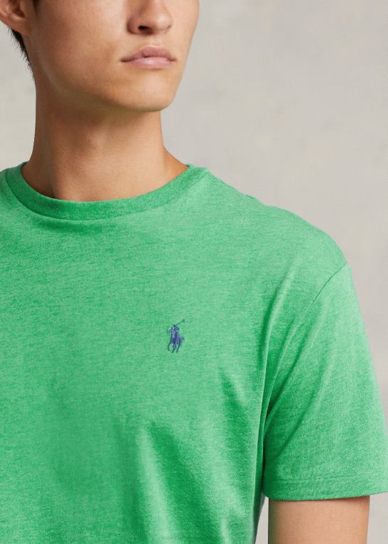 palmegrøn lyng Mænd Ralph Lauren jersey t-shirt med rund hals - alle passer Z426B168