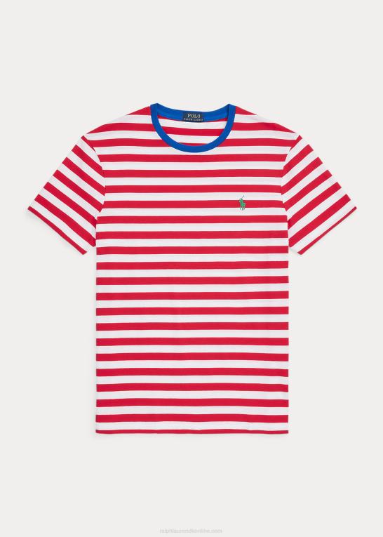 pandora rød/hvid Mænd Ralph Lauren tilpasset slim fit stribet jersey t-shirt Z426B520