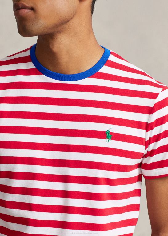 pandora rød/hvid Mænd Ralph Lauren tilpasset slim fit stribet jersey t-shirt Z426B520