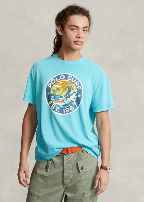 perfekt turkis Mænd Ralph Lauren klassisk pasform polo surf t-shirt Z426B753