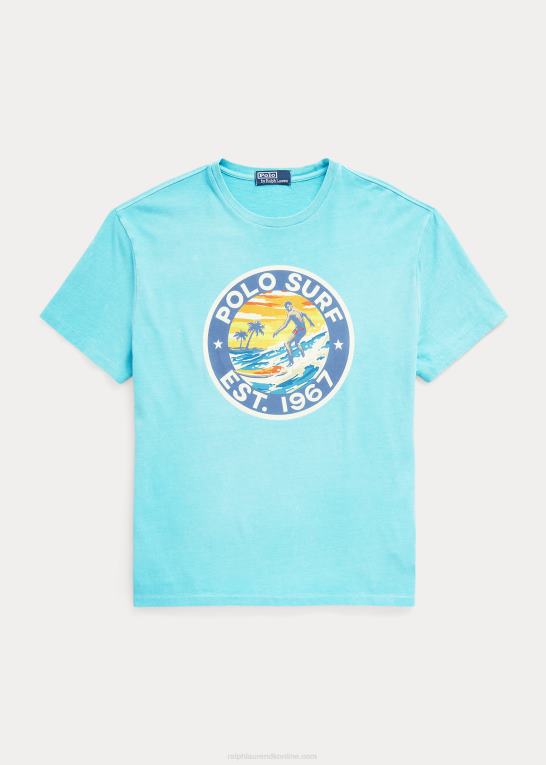 perfekt turkis Mænd Ralph Lauren klassisk pasform polo surf t-shirt Z426B753