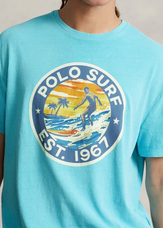 perfekt turkis Mænd Ralph Lauren klassisk pasform polo surf t-shirt Z426B753