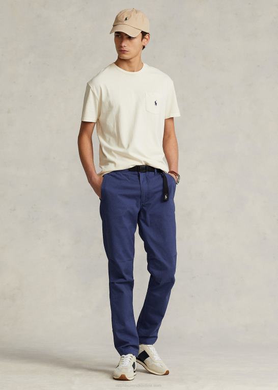 pergament creme Mænd Ralph Lauren klassisk pasform bomuld-linned lomme t-shirt Z426B8563