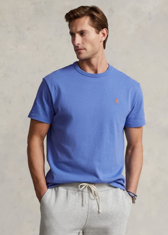 pigesten blå Mænd Ralph Lauren klassisk pasform tungvægts jersey t-shirt Z426B235