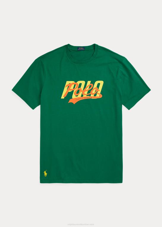 primær grøn Mænd Ralph Lauren jersey t-shirt med stablet logo Z426B1428